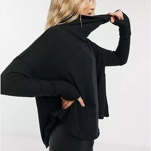 Free People Black Cowl Neck Sweater